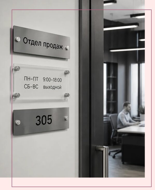 Офисные таблички на дверь в Морозовске по цене от 5030 р. | Аванза-Мрз